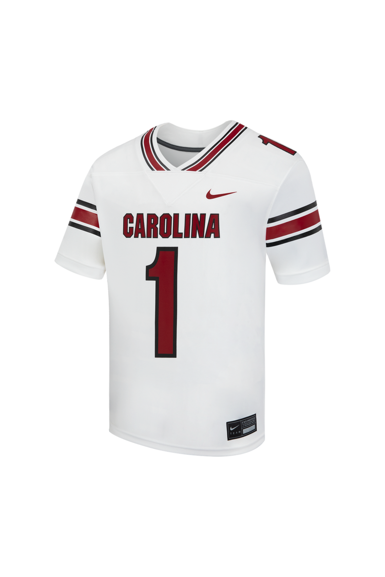 Youth Nike #1 White South Carolina Gamecocks Road Replica Football Jersey, Alternate, color, White