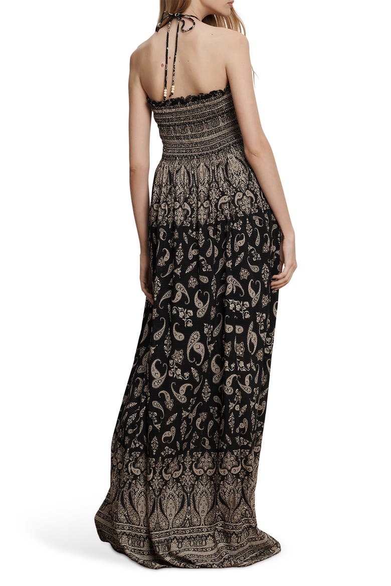 Ayanna Paisley Halter Maxi Dress, Alternate, color, BLACK MULTI