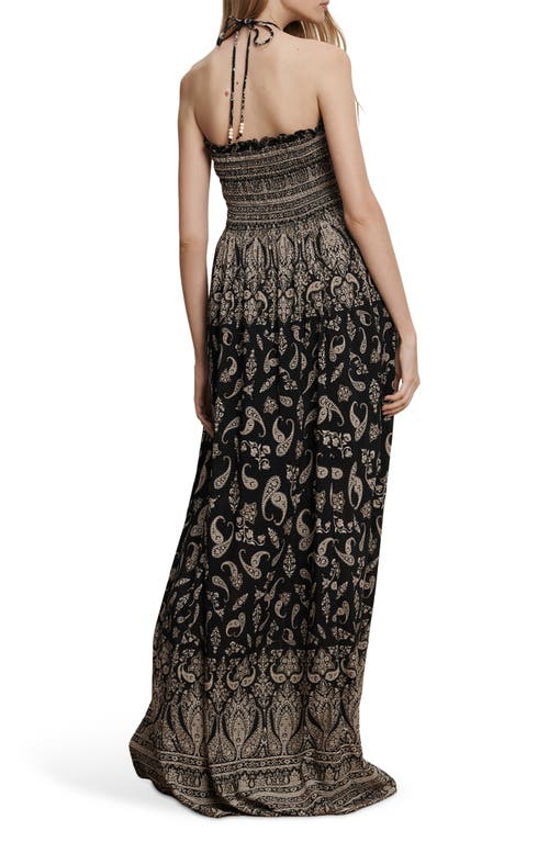 Veronica Beard Ayanna Paisley Halter Maxi Dress In Black