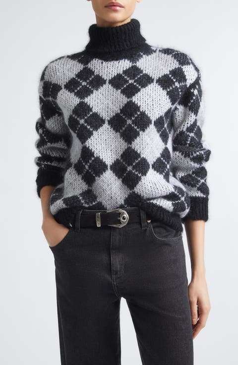 Argyle Mohair & Silk Turtleneck Sweater