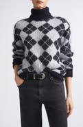 Eleventy Argyle Mohair & Silk Turtleneck Sweater