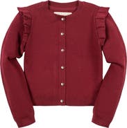 Hope & Henry Baby Girls' Organic Milano Ruffle Cardigan, Infant
