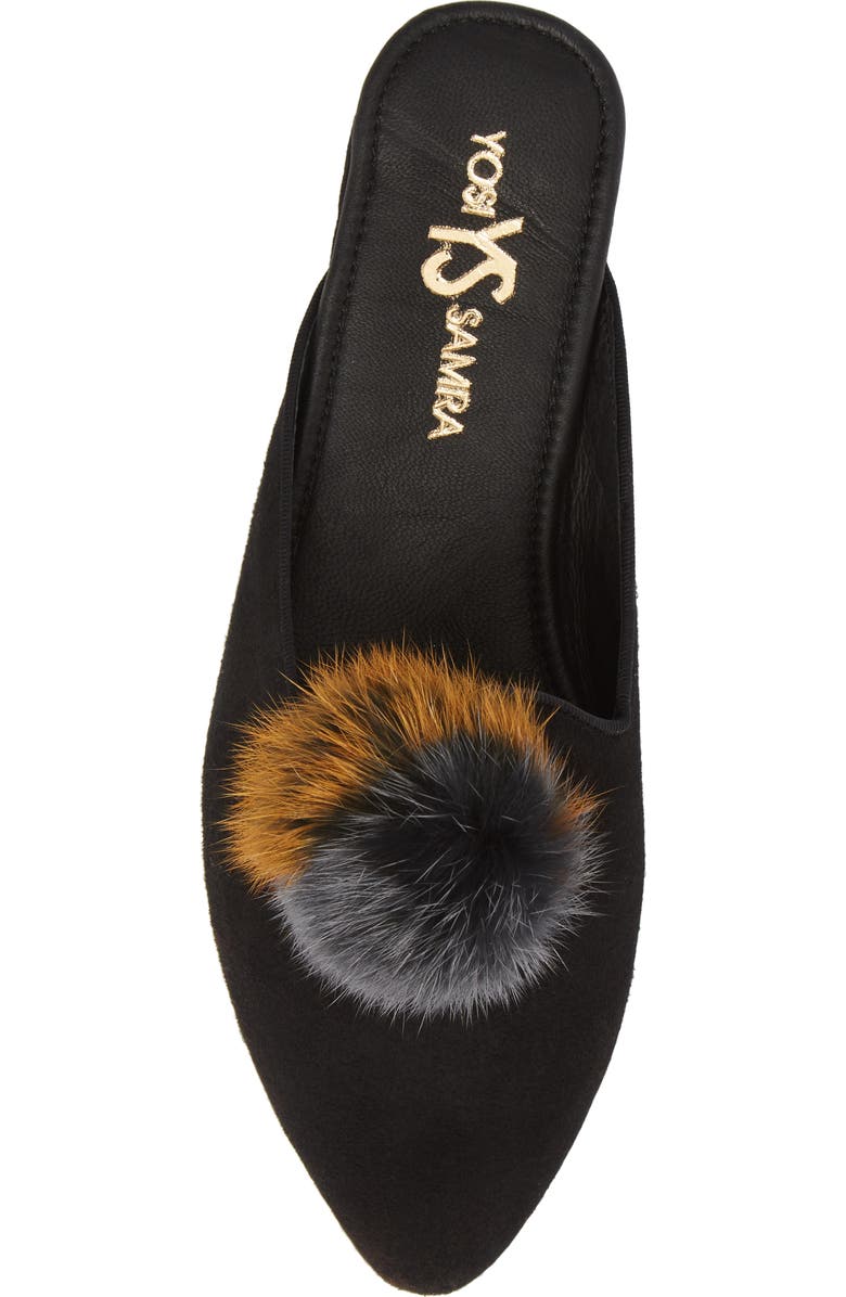 Yosi Samra Vidi Genuine Rabbit Fur Loafer Mule, Alternate, color,
