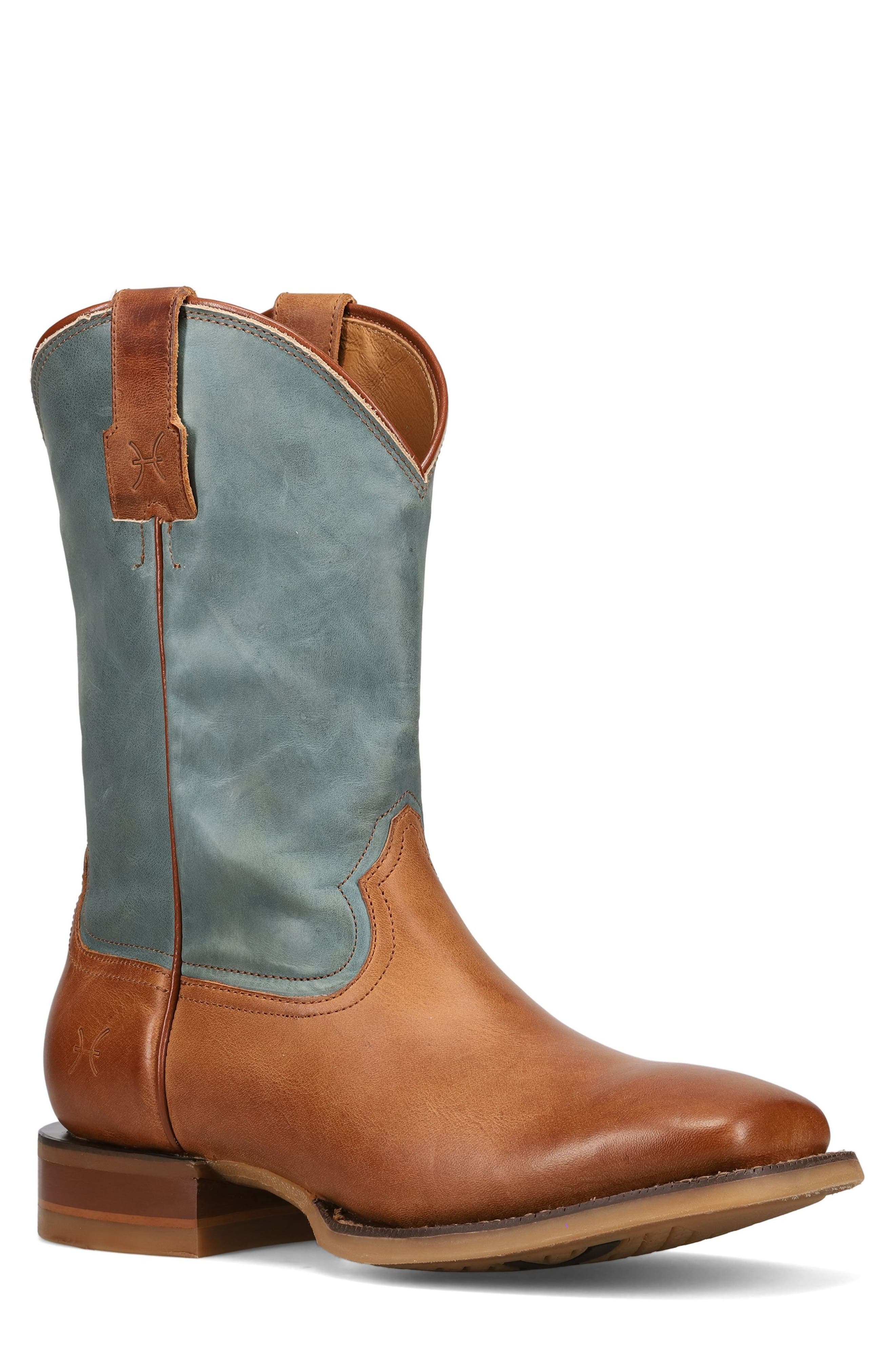 Frye Hauser Roper Western Boot, Main, color, Tan/ Faded Denim