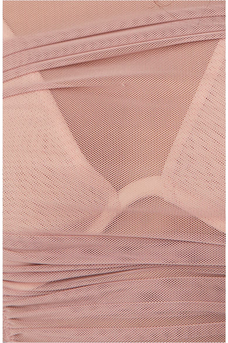 Under It All Ruched Mesh Turtleneck Bodysuit, Alternate, color, BLUSH