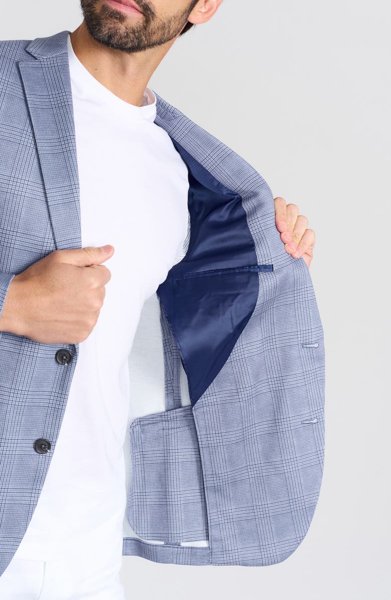 SAVILE ROW CO Shoreditch Plaid Knit Blazer, Alternate, color, Blue