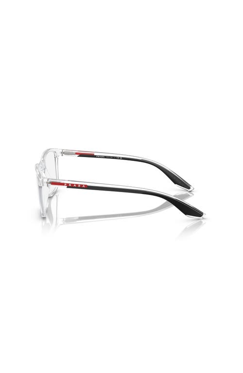 Prada Linea Rossa 56mm Rectangle Optical Glasses In Metallic