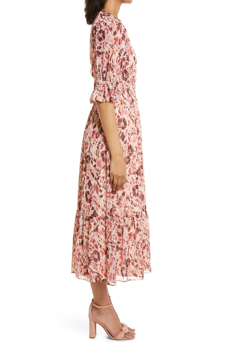 Maggy London Floral Print Smocked Maxi Dress, Alternate, color, 