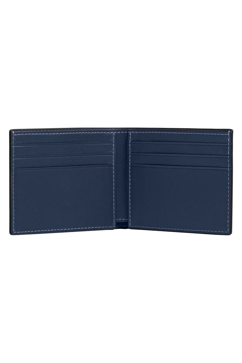 Slim Leather Bifold Wallet, Alternate, color, NAVY.