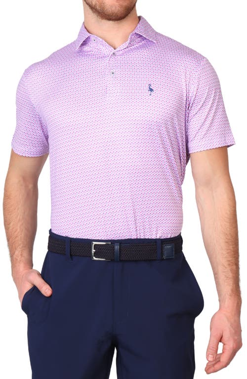 Shop Tailorbyrd Micro Floral Print Performance Polo In Pink