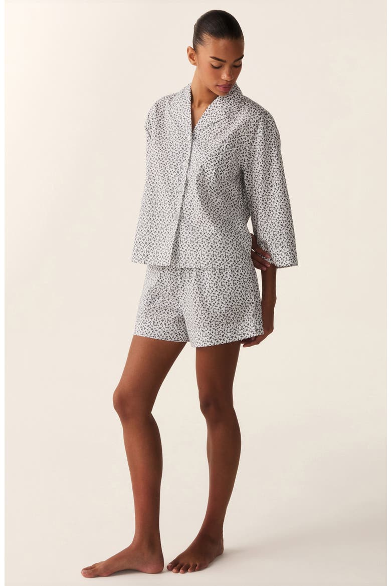 Olivia Cotton Poplin Short Pajamas, Alternate, color, WHITE