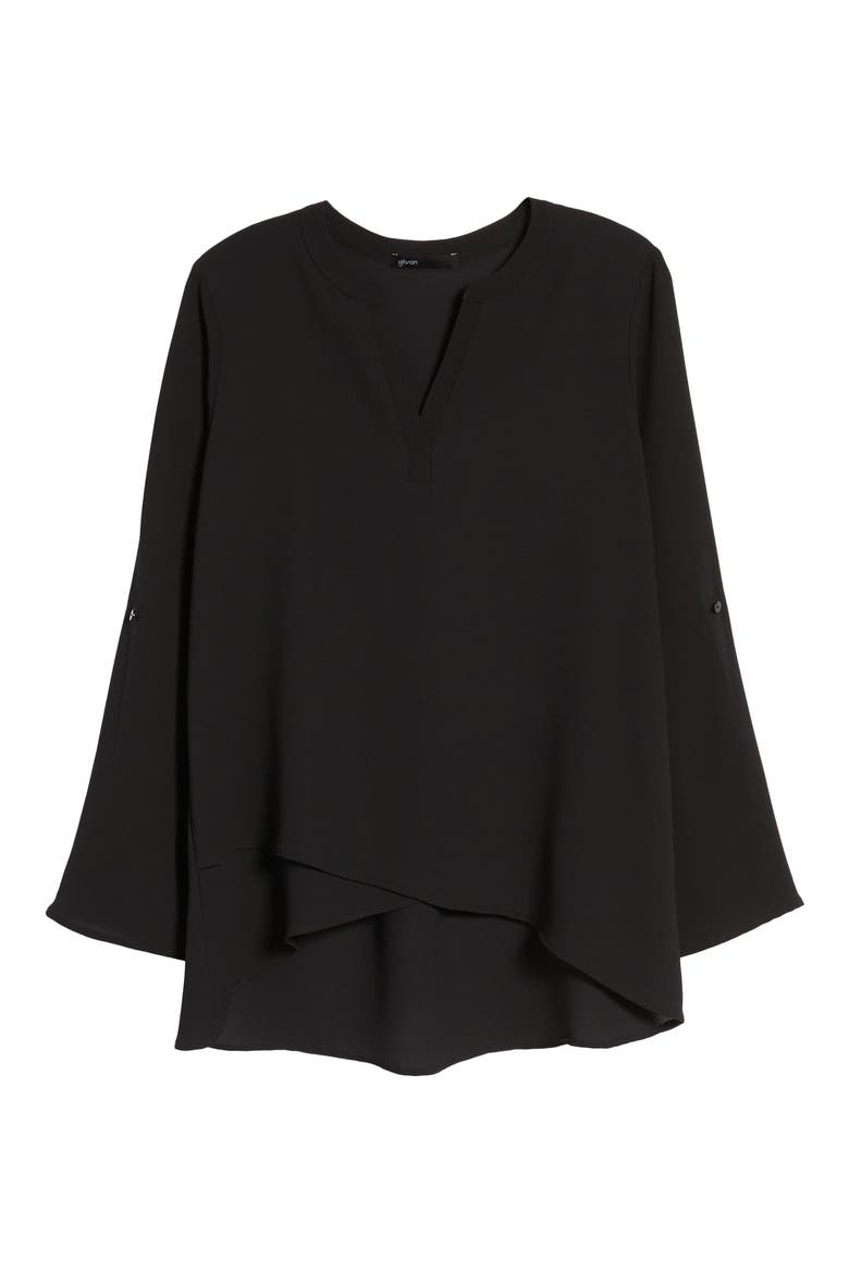 x International Women's Day Erin Cross Front Tunic Blouse, Alternate, color, BLACK