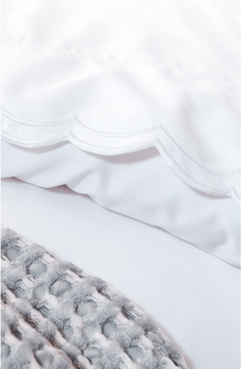 CHRISTY Scallop Edge Luxury Cotton Sateen Sheet Set Bundles, Alternate, color, Silver