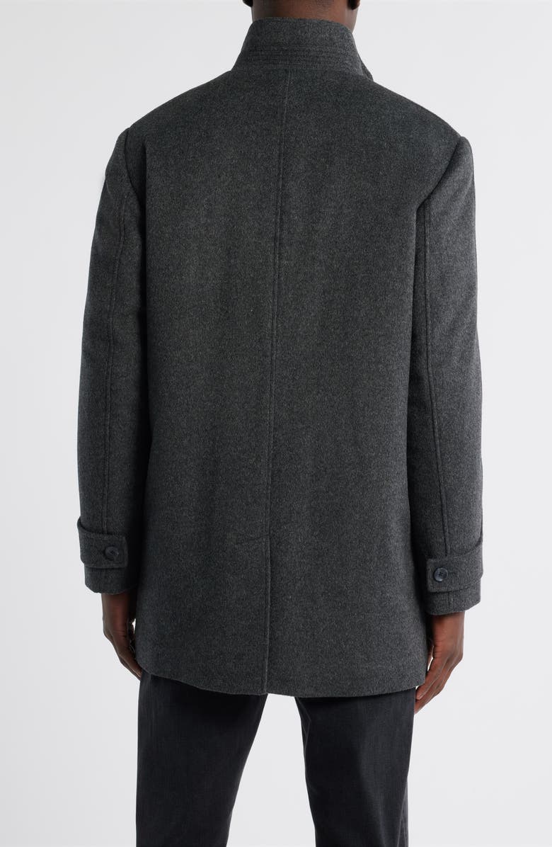 Nordstrom Hudson Bib Insert Wool Car Coat, Alternate, color, Grey Charcoal Heather