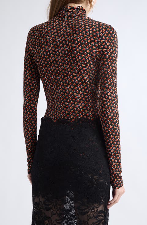 Haut Floral Turtleneck