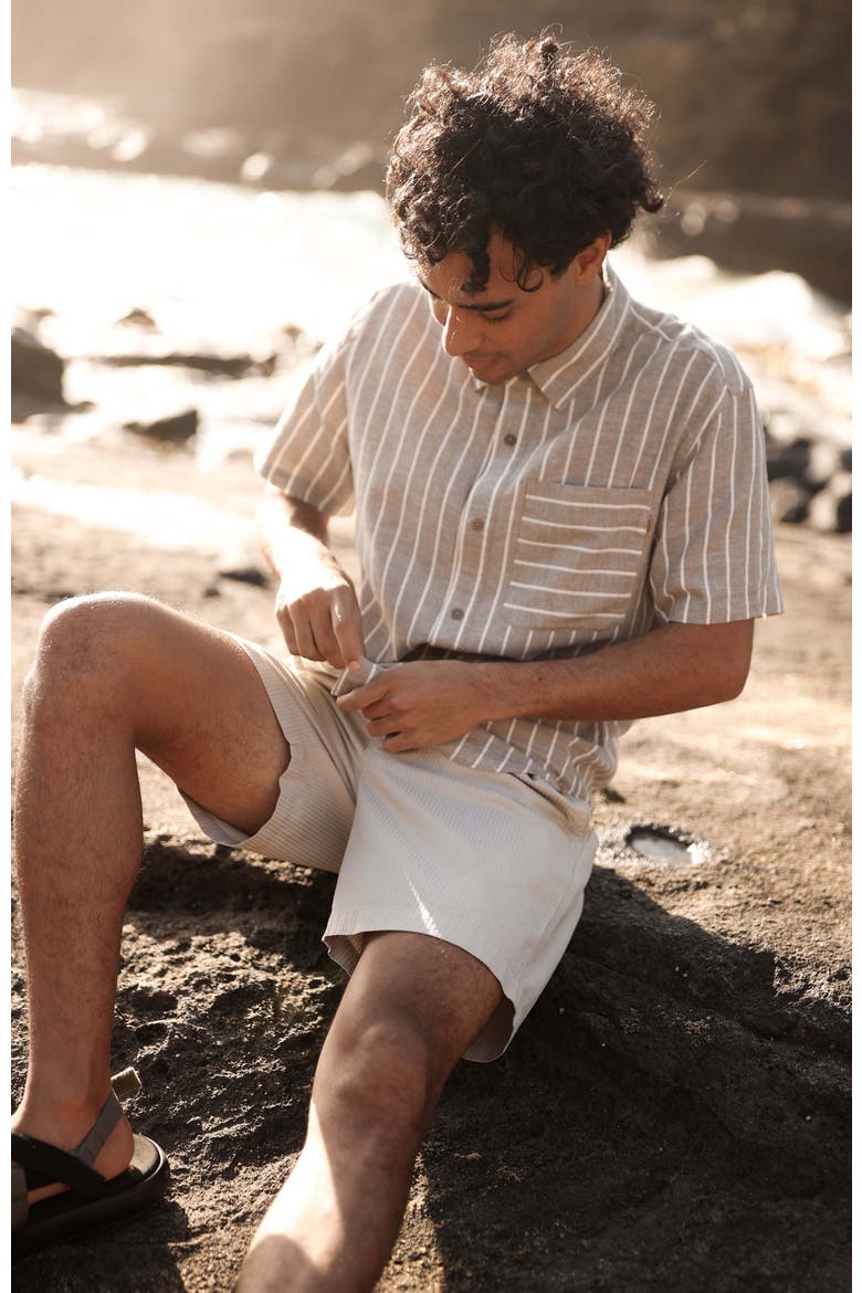 Dundas Shirt, Alternate, color, Clay/Wide Pinstripe