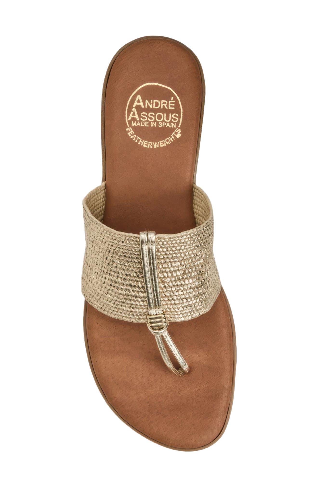 André Assous Woven Sandal, Alternate, color, Platino