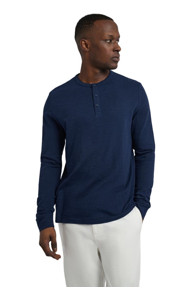 Long Sleeve Slub Henley, Alternate, color, DEEP NAVY