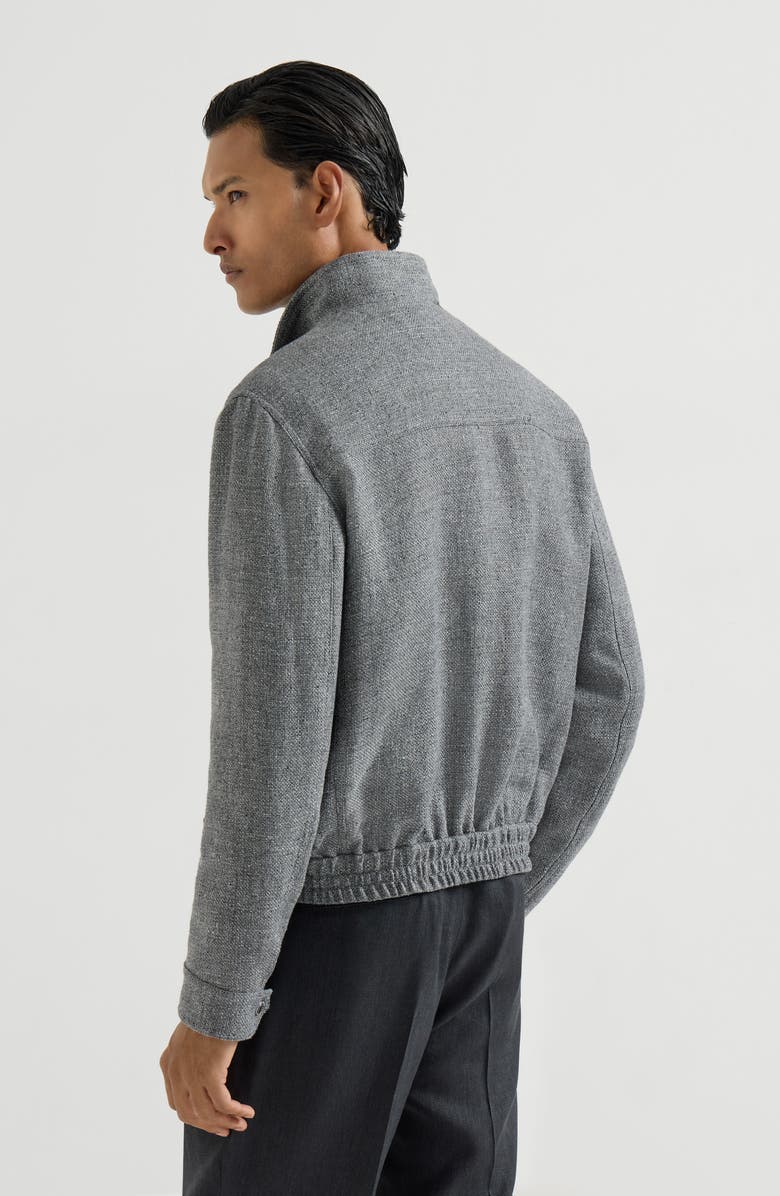 Brunello Cucinelli Outerwear jacket with stand collar, Alternate, color, Medium Grey