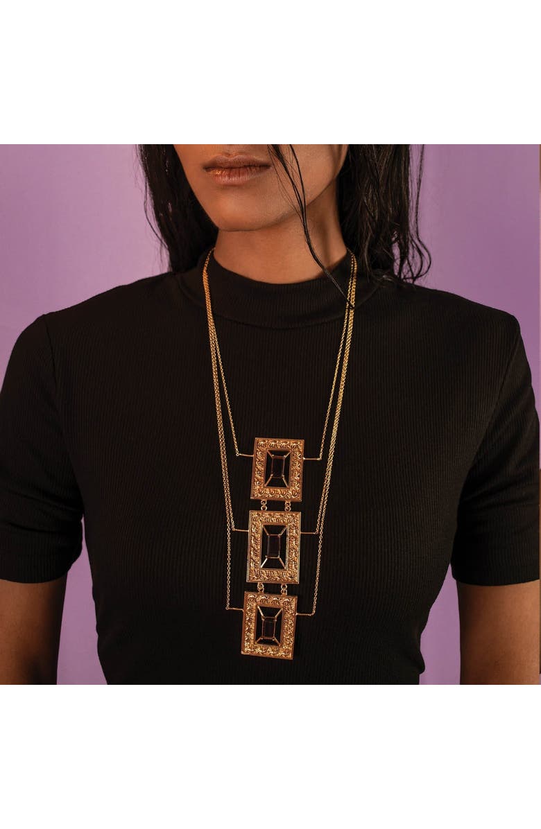 Dhwani Bhansal KAMEL NECKLACE, Alternate, color, Gold Plated