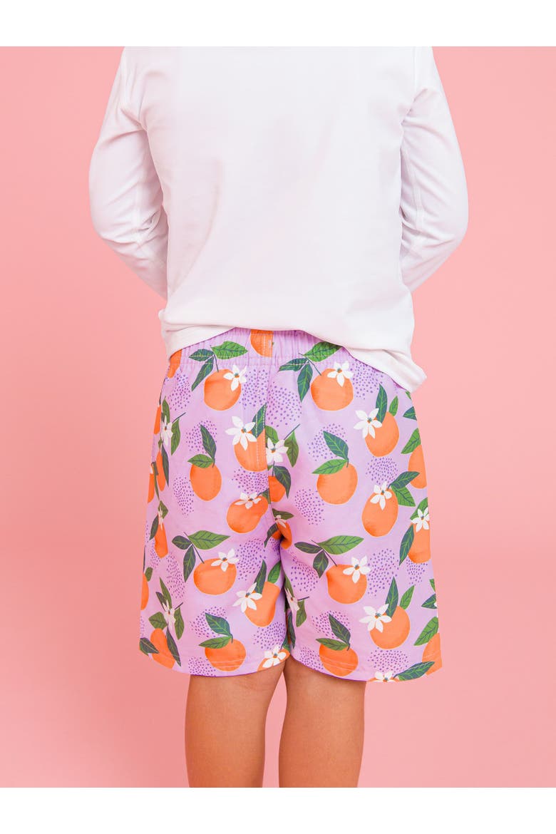 Boys Orange You The Sweetest UPF50+ Swim Trunks, Alternate, color, Purple Orange You The Sweetest