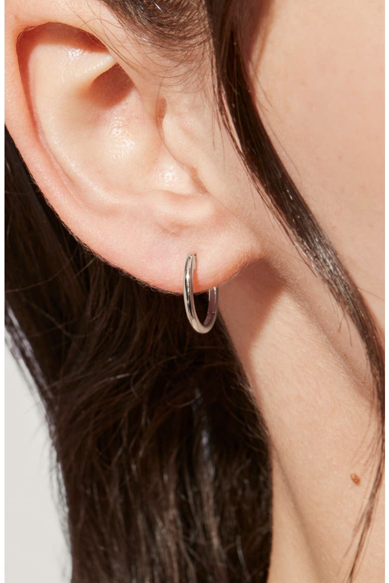 Small Hoop Earrings, Alternate, color, SILVER