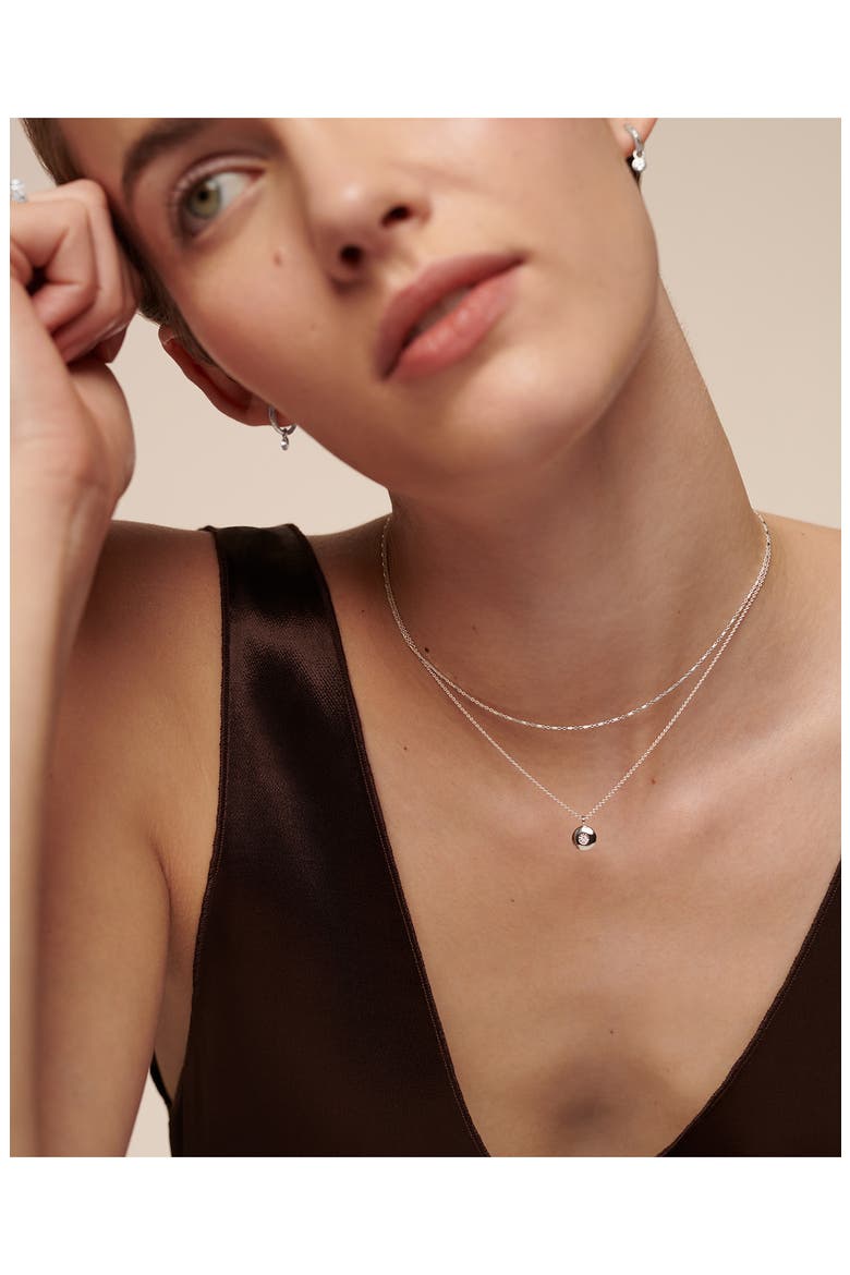 April Birthstone Diamond Pendant Necklace, Alternate, color, STERLING SILVER