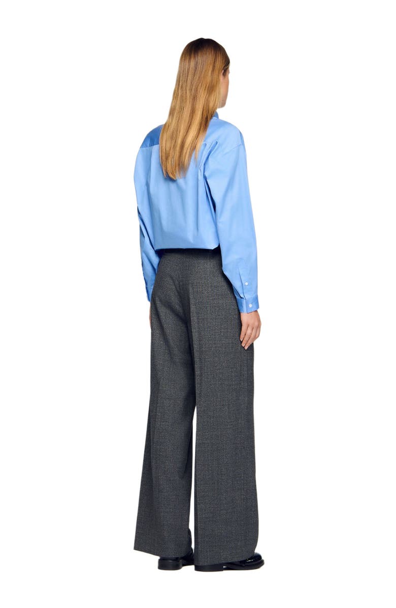 SANDRO Straight and wide trousers, Alternate, color, Light Grey