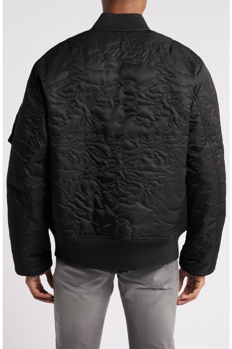 Camo Quilted Flight Jacket, Alternate, color, BLACK