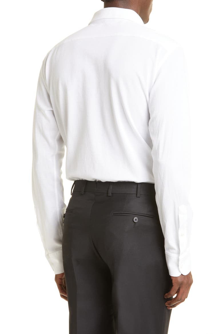 Cotton Jersey Button-Up Shirt, Alternate, color, WHITE