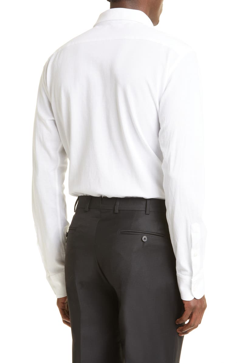 ZEGNA Cotton Jersey Button-Up Shirt, Alternate, color, 