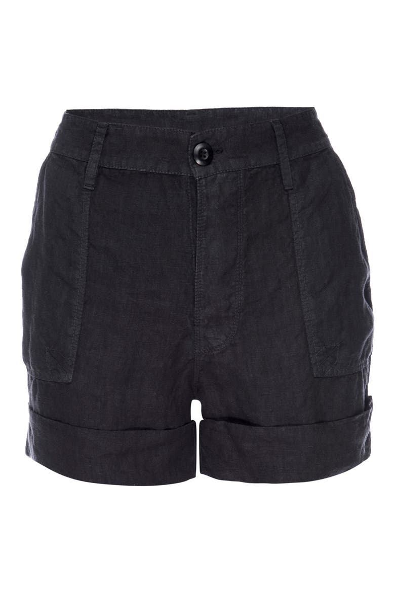 Le Beau Linen Shorts, Main, color, WASHED NOIR
