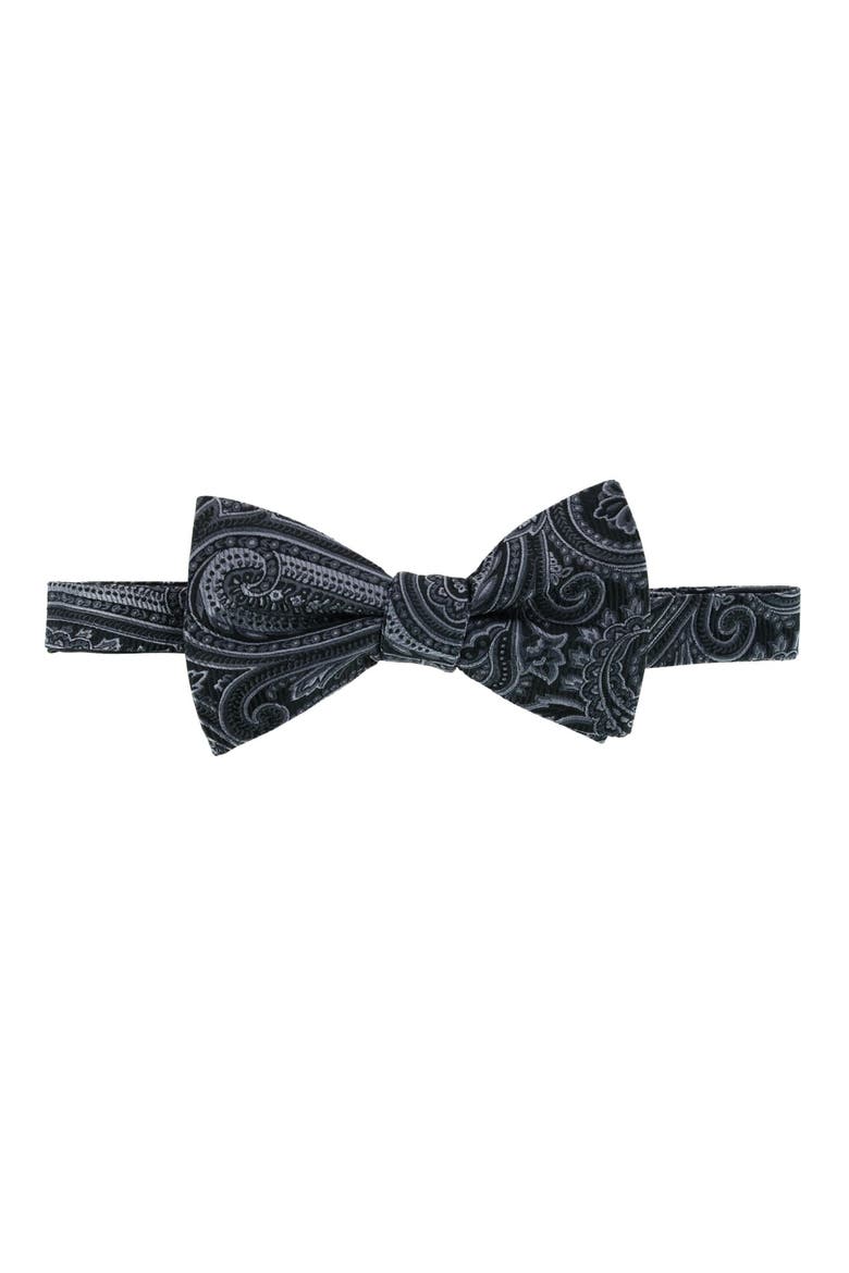 Sobee Paisley Brace Bow Tie & Pocket Square Set, Alternate, color, Black