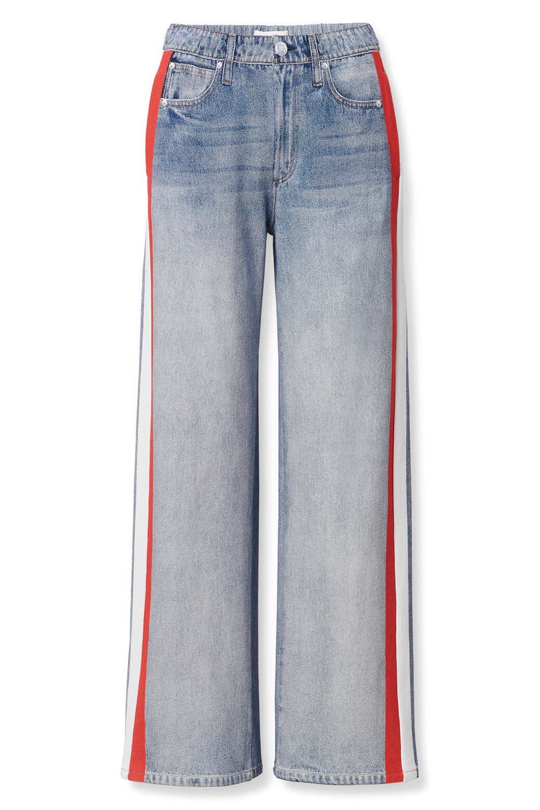 rb Miramar Track Stripe Cotton Terry Sweatpant Jeans, Alternate, color, CONEY RED WHITE STRIPE