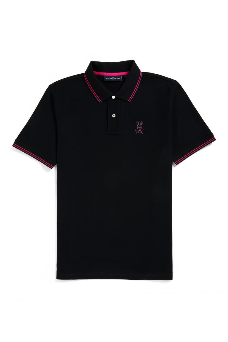 Tipped Logo Embroidered Pima Cotton Piqué Polo, Alternate, color, BLACK