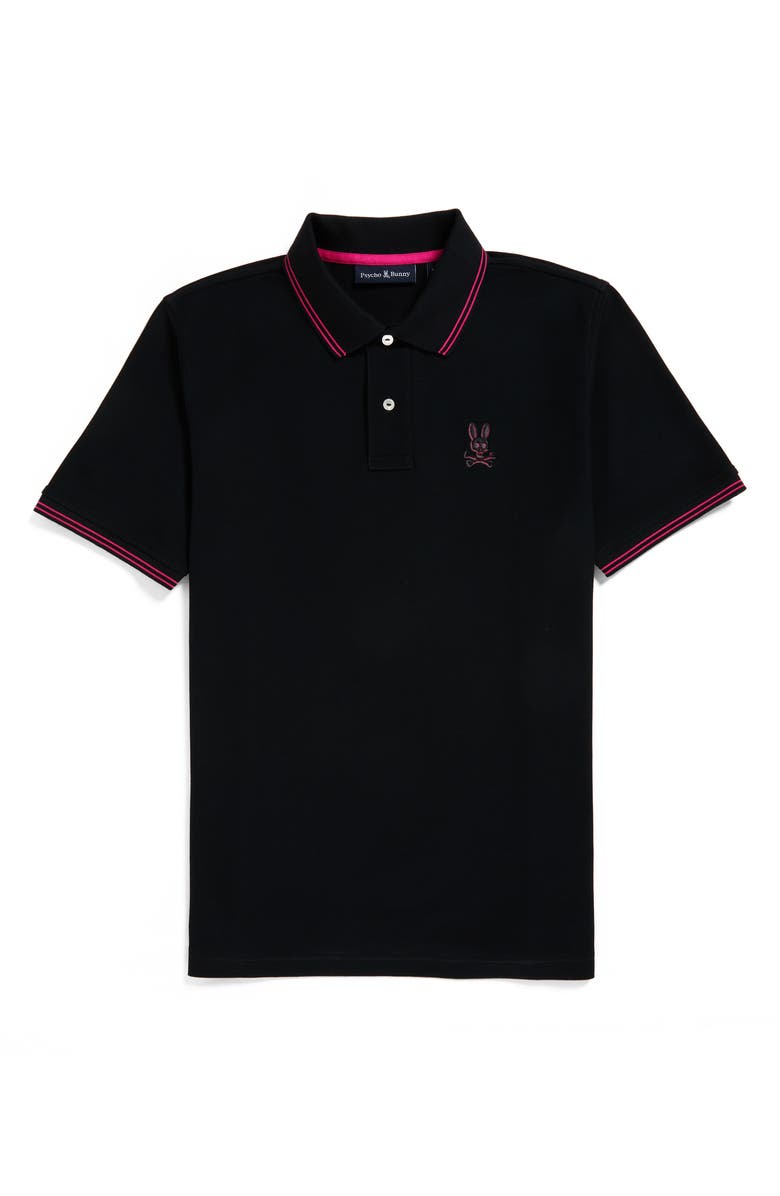 Psycho Bunny Tipped Logo Embroidered Pima Cotton Piqué Polo, Alternate, color,