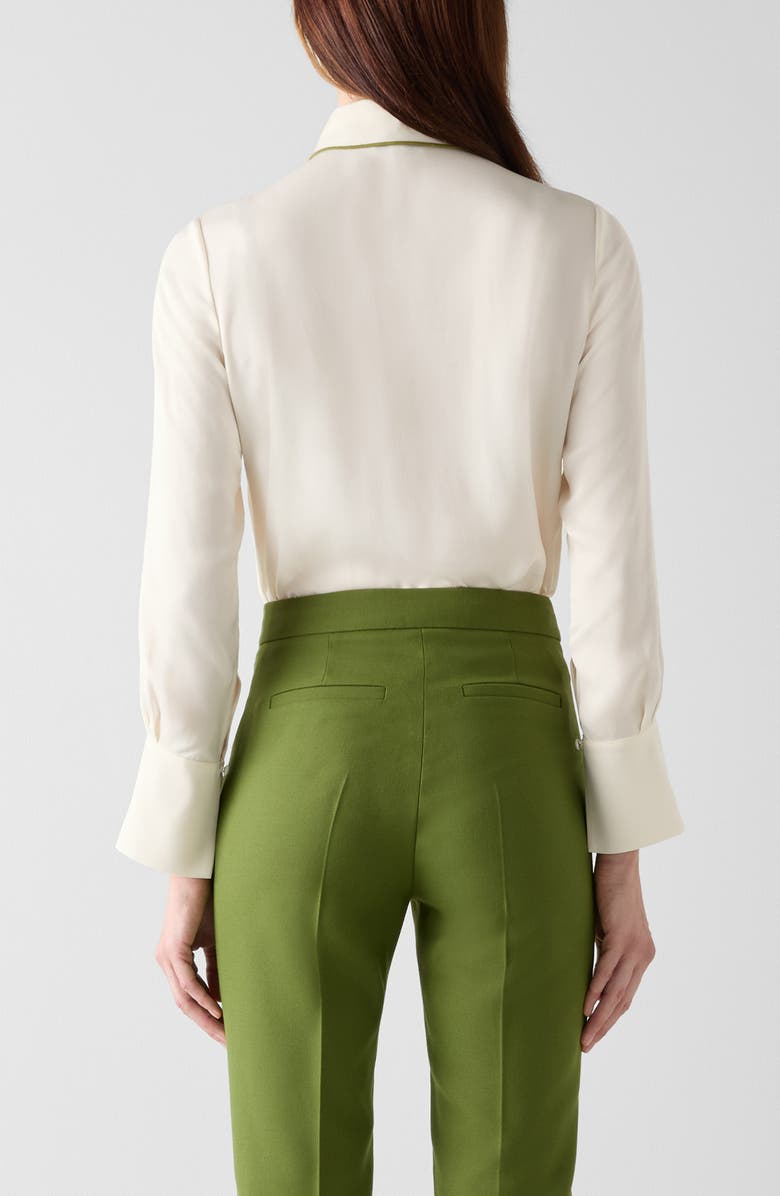 LK Bennett Elisa Tie Neck Crepe Shirt, Alternate, color, White