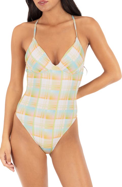 Vacay Plaid Underwire One-Piece Swimsuit