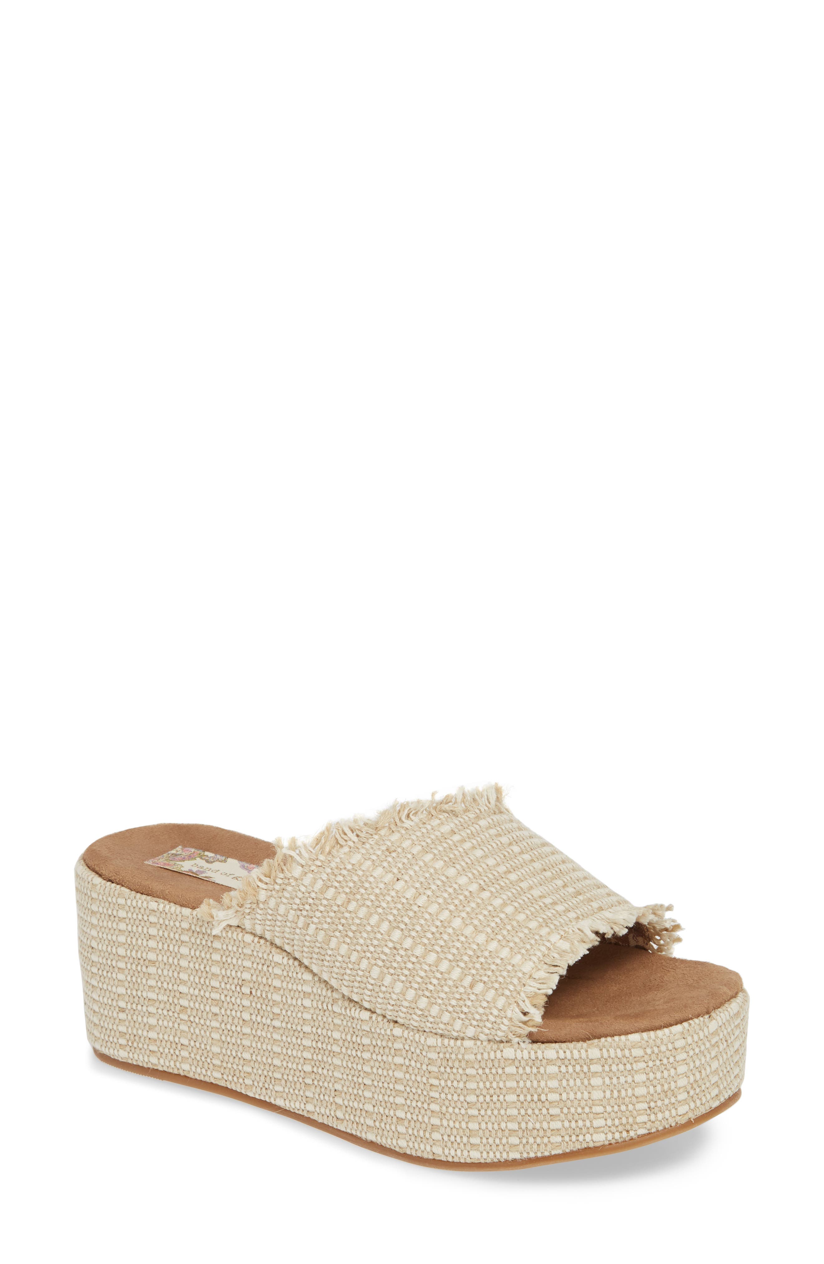Band of Gypsies Wren Wedge Slide Sandal, Main, color, NATURAL