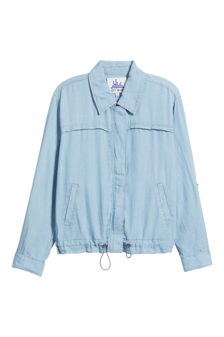 Zip Front Shirt Jacket, Alternate, color, LIGHT INDIGO
