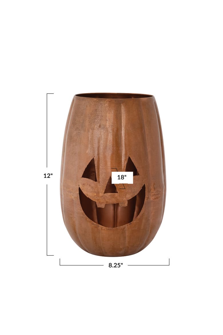 Glow Iron Jack-O-Lantern Candleholder, Alternate, color, Copper