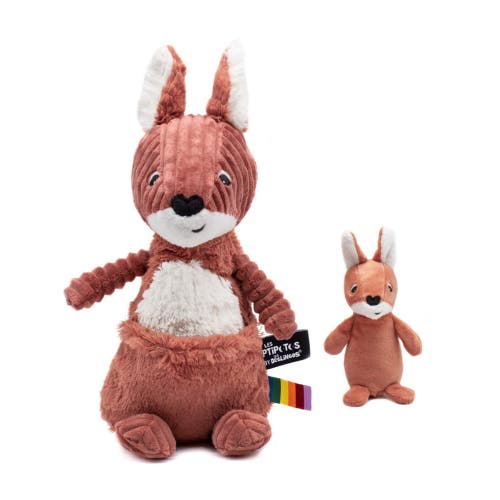 Les Ptipotos Kangaroo Mom & Her Baby - Secret Keeper Plush Toy, Eco-Friendly, Soft & Washable in Terracotta  product