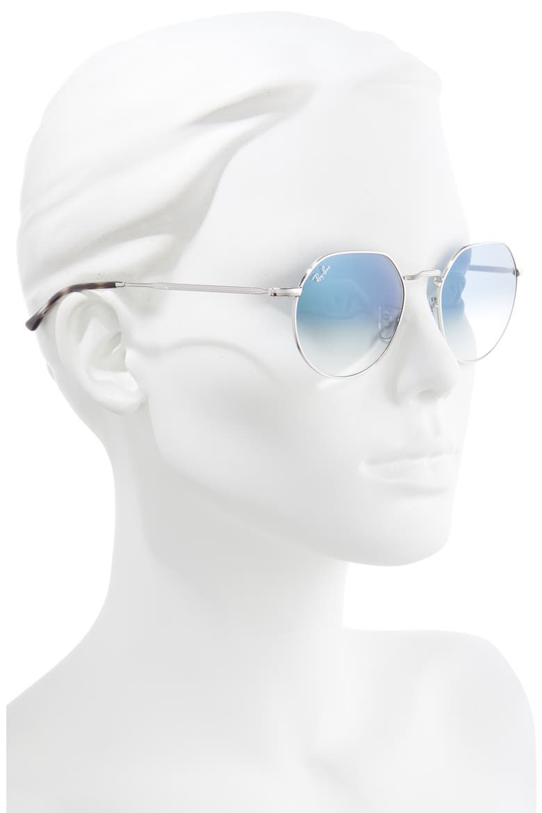 Jack 53mm Round Sunglasses, Alternate, color, SILVER / CLEAR GRADIENT BLUE