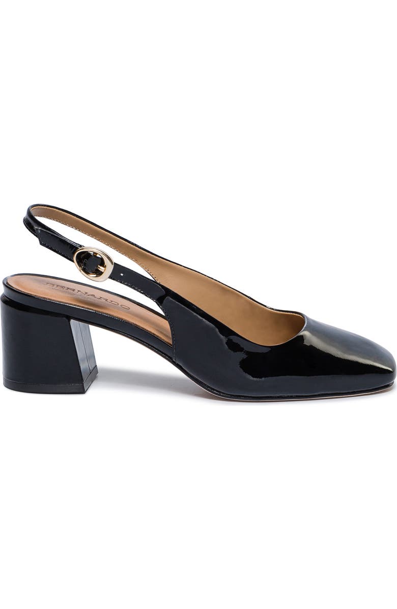 Bernardo Alexia Slingback Pump, Alternate, color, Black Soft Patent