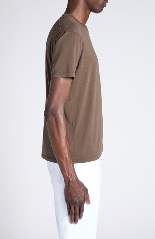 Tom Ford Regular Fit T-shirt In Lyocell And Cotton In Olive Green