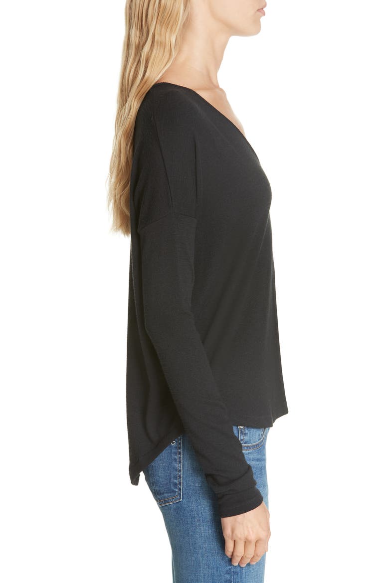 The Knit Long Sleeve Tee, Alternate, color, BLACK