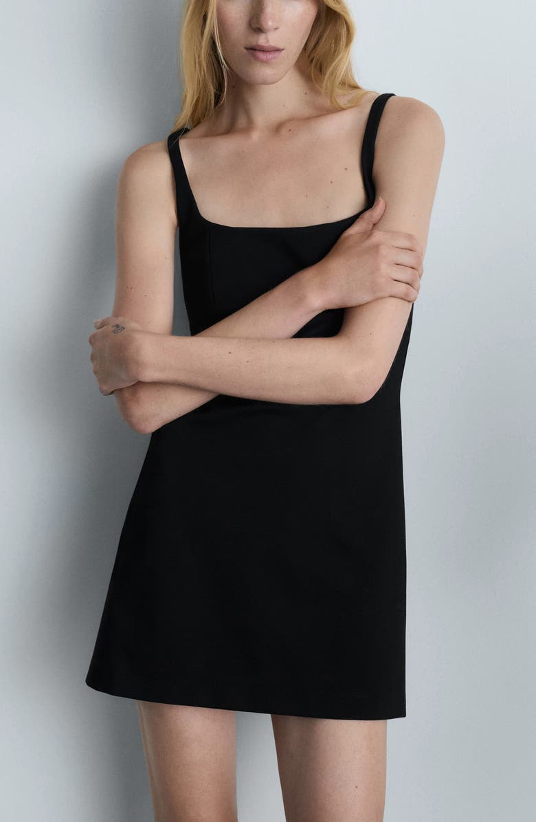 MANGO Square Neck Sleeveless Minidress, Alternate, color, 