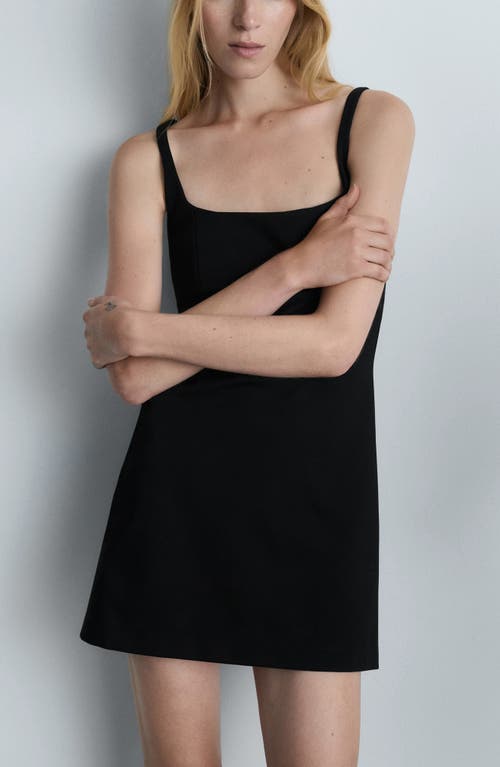 Mango Women's Square Neckline Short Dress In Black