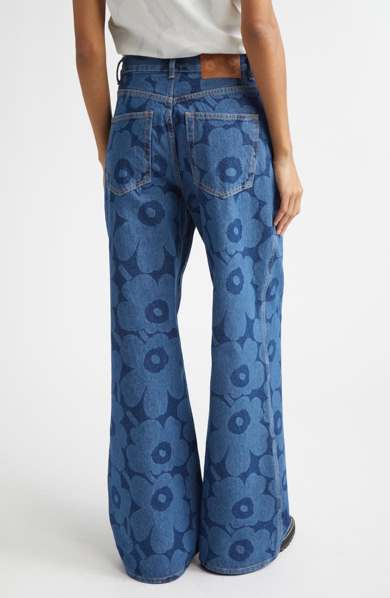Marimekko Maridenim Unikko Wide Leg Jeans, Alternate, color, Mid Indigo