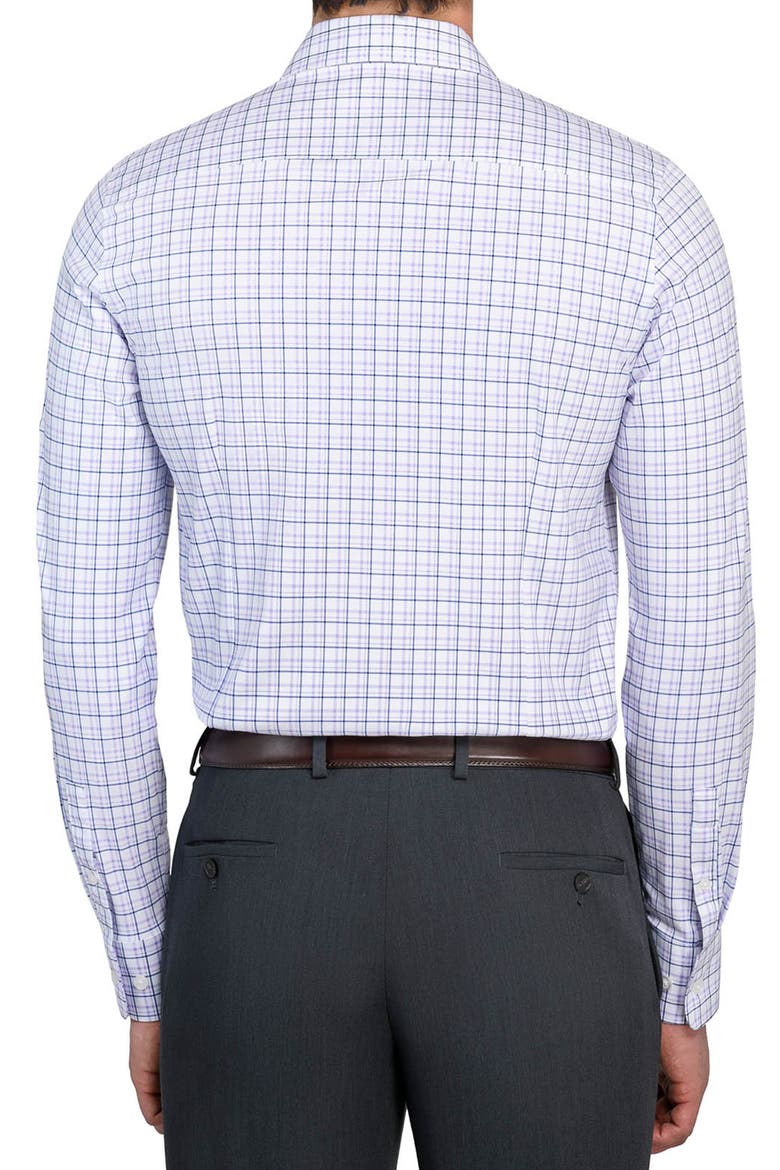 Slim Fit Plaid Reworked Dress Shirt, Alternate, color, WHITE/ PURPLE